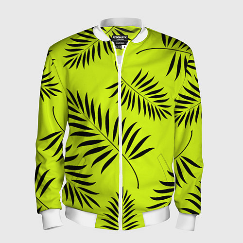 Мужской бомбер Пальмовые ветви / 3D-Белый – фото 1