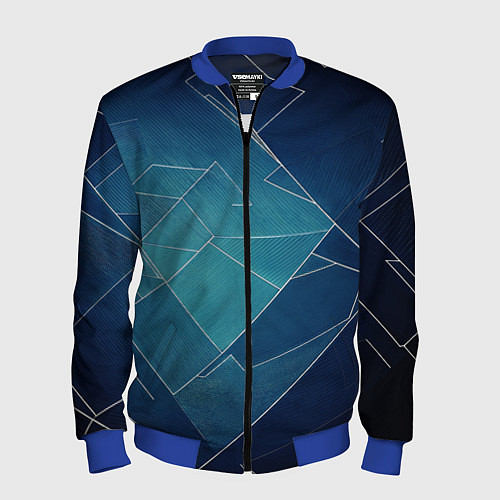 Мужской бомбер Геометрическая бесконечность / 3D-Синий – фото 1