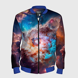 Мужской бомбер Небула в космосе в голубо-розовых тонах - нейронна