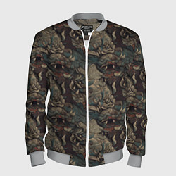 Бомбер мужской Тёмный фон с элементами дракона, цвет: 3D-меланж