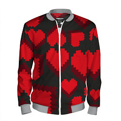 Бомбер мужской Pixel hearts, цвет: 3D-меланж
