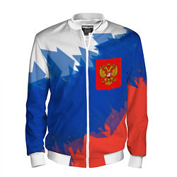 Бомбер мужской Я патриот России, цвет: 3D-белый