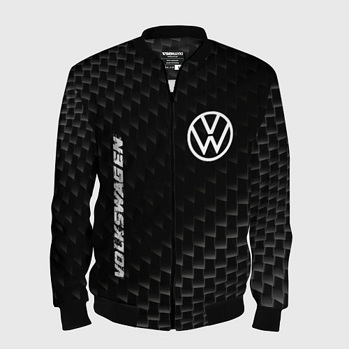 Мужской бомбер Volkswagen карбоновый фон / 3D-Черный – фото 1