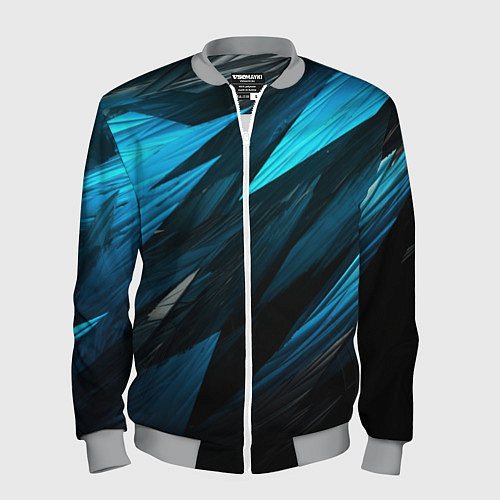 Мужской бомбер Black blue style / 3D-Меланж – фото 1