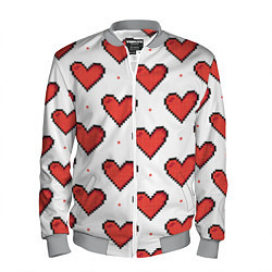 Бомбер мужской Pixel heart, цвет: 3D-меланж