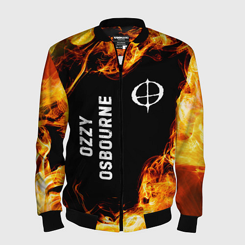 Мужской бомбер Ozzy Osbourne и пылающий огонь / 3D-Черный – фото 1