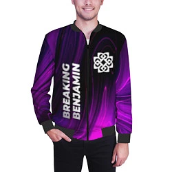 Бомбер мужской Breaking Benjamin violet plasma, цвет: 3D-черный — фото 2