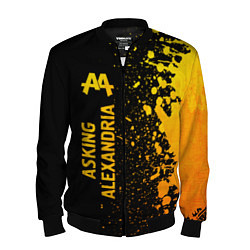 Бомбер мужской Asking Alexandria - gold gradient: по-вертикали, цвет: 3D-черный