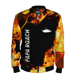 Бомбер мужской Papa Roach и пылающий огонь, цвет: 3D-черный