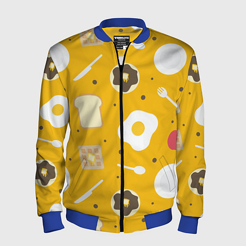 Мужской бомбер Вкусный завтрак / 3D-Синий – фото 1