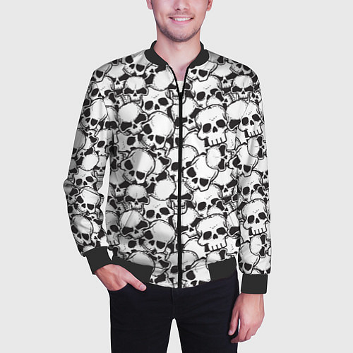 Мужской бомбер Черепа - смерть / 3D-Черный – фото 3