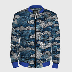 Мужской бомбер Морские волны паттерн