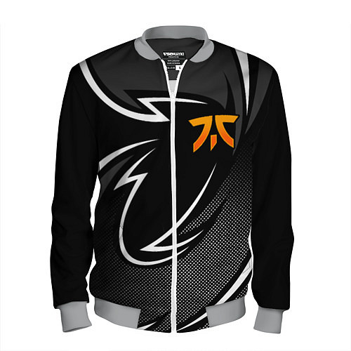 Мужской бомбер Fnatic - white line / 3D-Меланж – фото 1