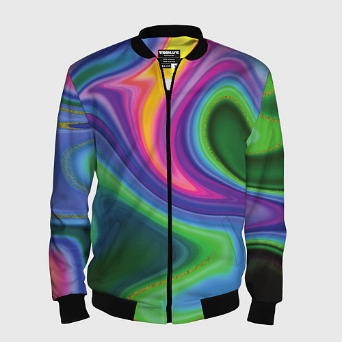 Мужской бомбер Color abstraction / 3D-Черный – фото 1