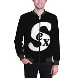 Бомбер мужской SEX надпись, цвет: 3D-черный — фото 2