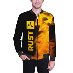 Бомбер мужской Rust - gold gradient: по-вертикали, цвет: 3D-черный — фото 2