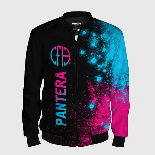 Мужской бомбер Pantera - neon gradient: по-вертикали / 3D-Черный – фото 1