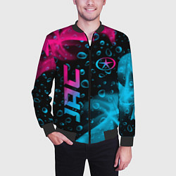 Бомбер мужской JAC - neon gradient: надпись, символ, цвет: 3D-черный — фото 2
