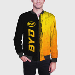 Бомбер мужской BYD - gold gradient: по-вертикали, цвет: 3D-черный — фото 2