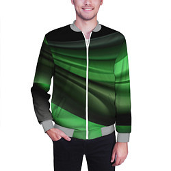Бомбер мужской Темная зеленая текстура, цвет: 3D-меланж — фото 2