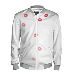 Бомбер мужской Следы поцелуев губы, цвет: 3D-меланж