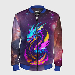 Мужской бомбер Space dragon - neon glow - neural network