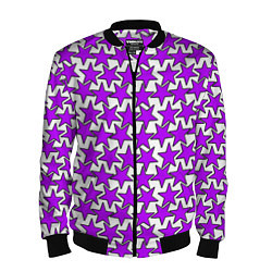 Бомбер мужской Ретро звёзды фиолетовые, цвет: 3D-черный