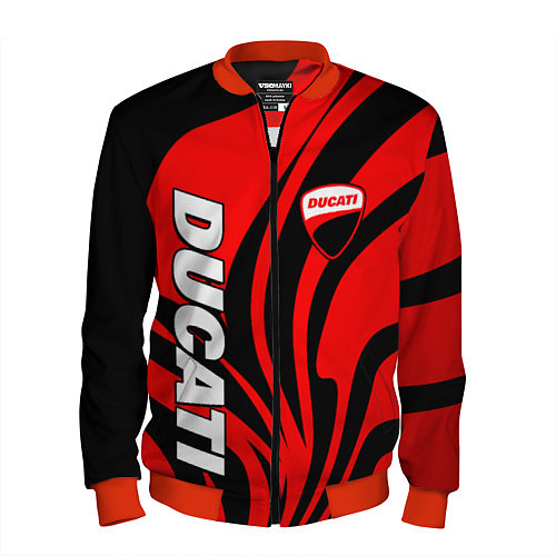 Мужской бомбер Ducati - red stripes / 3D-Красный – фото 1