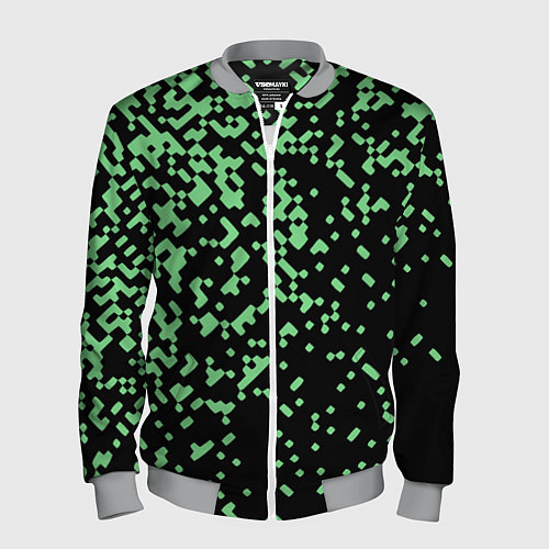 Мужской бомбер Green pixel / 3D-Меланж – фото 1