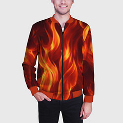 Бомбер мужской Пламя огня, цвет: 3D-красный — фото 2