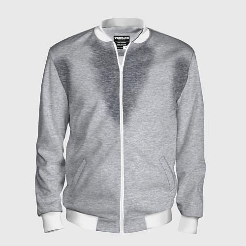 Мужской бомбер С пятнами пота / 3D-Белый – фото 1