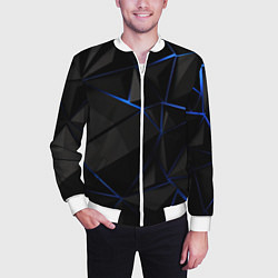 Бомбер мужской Black blue style, цвет: 3D-белый — фото 2
