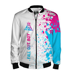 Бомбер мужской Fall Out Boy neon gradient style: по-вертикали, цвет: 3D-черный