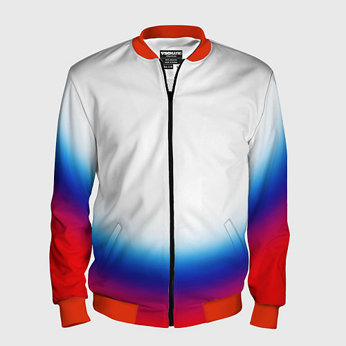 Мужской бомбер Флаг России градиент / 3D-Красный – фото 1