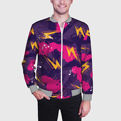 Бомбер мужской Абстрактные узоры паттерн, цвет: 3D-меланж — фото 2