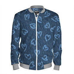 Мужской бомбер Hearts on denim