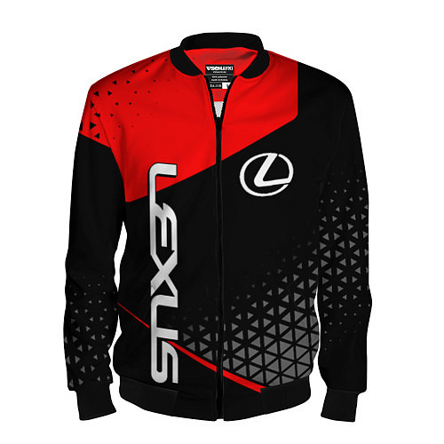 Мужской бомбер Lexus - red sportwear / 3D-Черный – фото 1