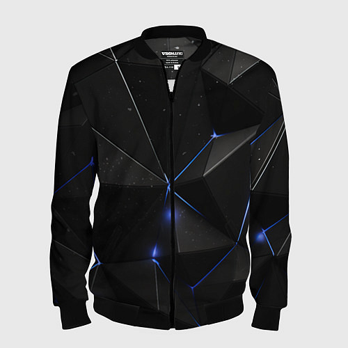 Мужской бомбер Black geometry texture / 3D-Черный – фото 1