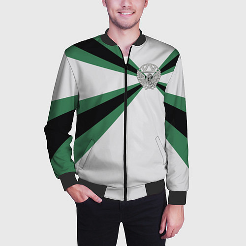 Мужской бомбер Железнодорожные войска / 3D-Черный – фото 3