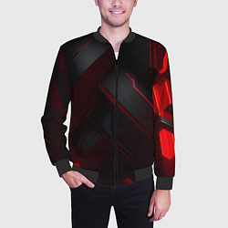 Бомбер мужской Красная бесконечность, цвет: 3D-черный — фото 2