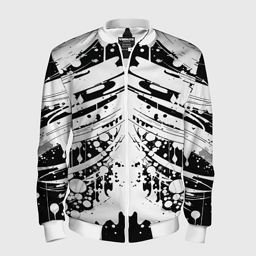Мужской бомбер Mirror abstraction - vogue / 3D-Белый – фото 1