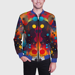 Бомбер мужской Mirrow colorful blots - abstraction - vogue, цвет: 3D-синий — фото 2