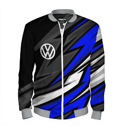 Бомбер мужской Volkswagen - Синяя абстракция, цвет: 3D-меланж