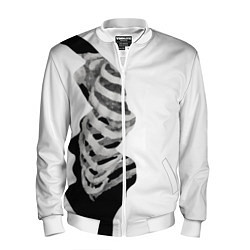 Бомбер мужской Скелет под одеждой, цвет: 3D-белый