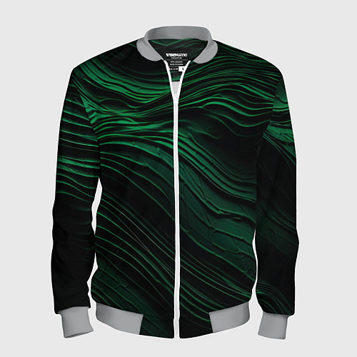 Мужской бомбер Dark green texture / 3D-Меланж – фото 1