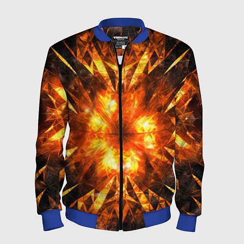 Мужской бомбер Fire abstract / 3D-Синий – фото 1