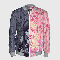 Мужской бомбер Барби и Уэнсдей - мои две личности: в стиле тату