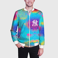 Бомбер мужской New York Yankees - baseball team - logo, цвет: 3D-белый — фото 2