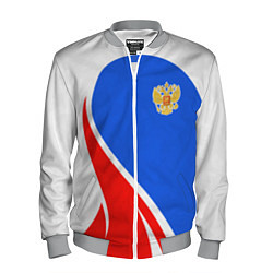 Мужской бомбер Герб РФ - white sport