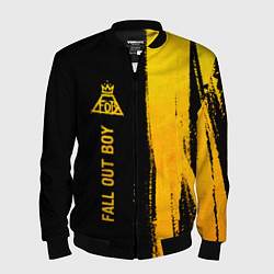 Мужской бомбер Fall Out Boy - gold gradient: по-вертикали